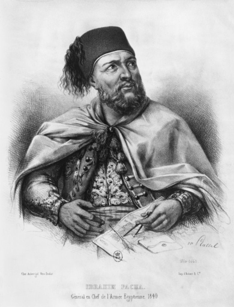 Detail of Portrait of Ibrahim Pasha, 1840 by Henri Daniel Plattel
