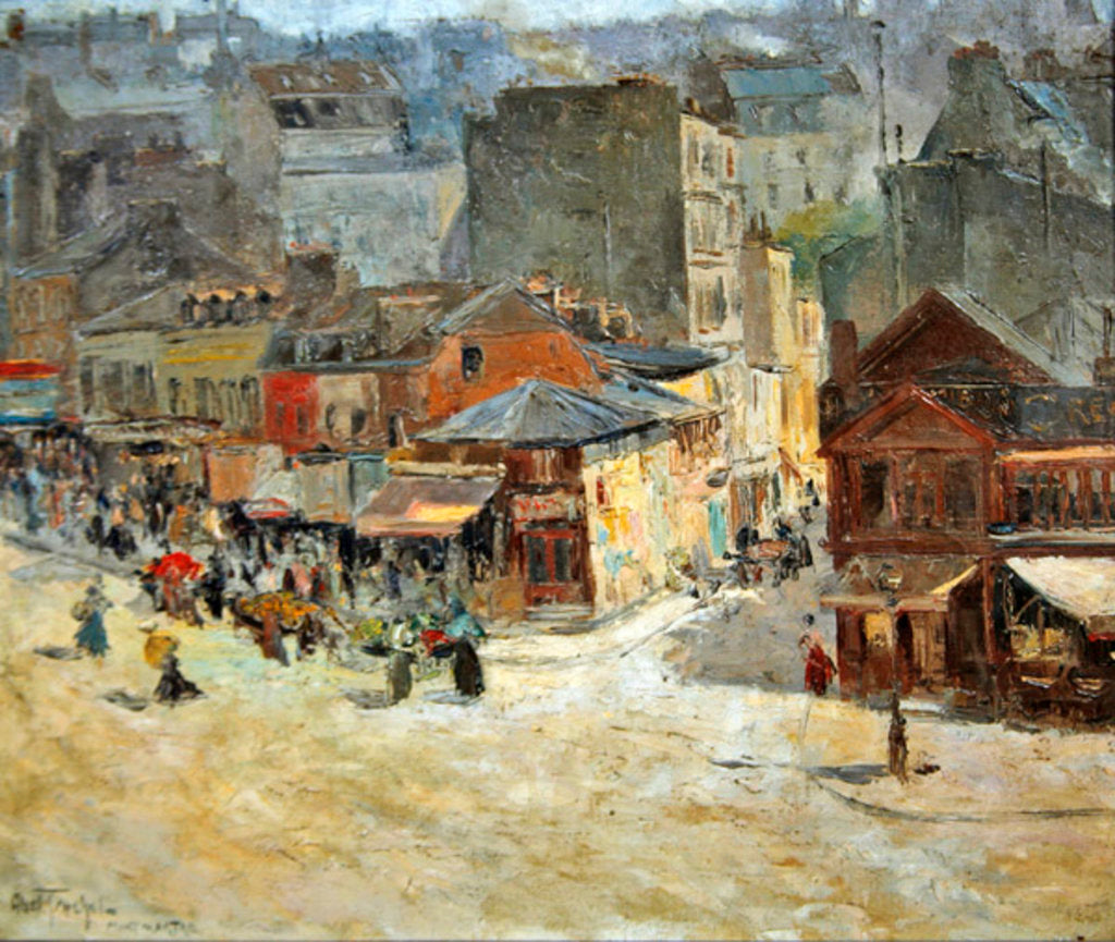 Detail of Street scene in Montmartre by Abel-Truchet