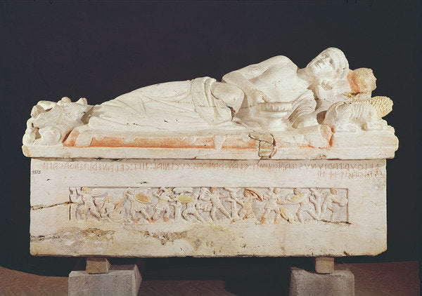 Detail of Sarcophagus of Velthur Partunus, 8th-1st century BC by Etruscan Etruscan