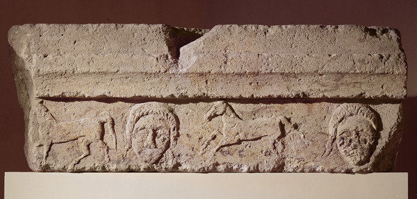 Detail of Lintel frieze with heads and horses by Gaulish Gaulish