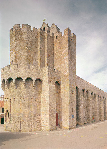 Detail of The church of Les Saintes-Maries-de-la-Mer by Anonymous