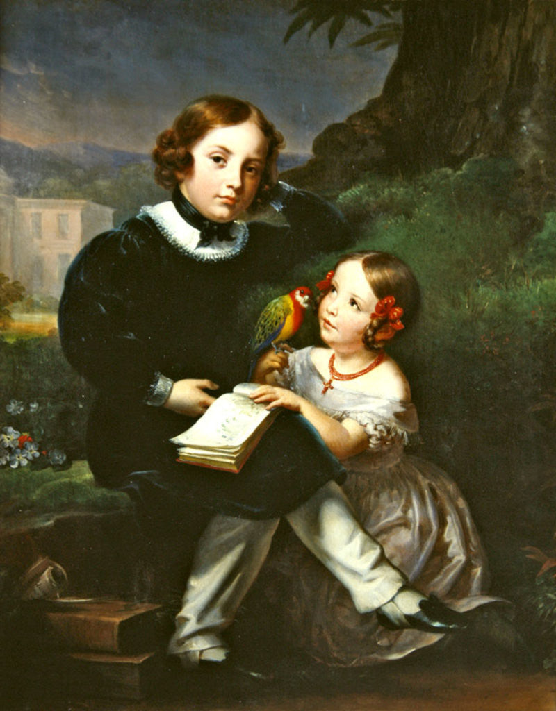 Detail of Portrait of the children of Pierre-Jean David d'Angers by Marie Eleonore Godefroid