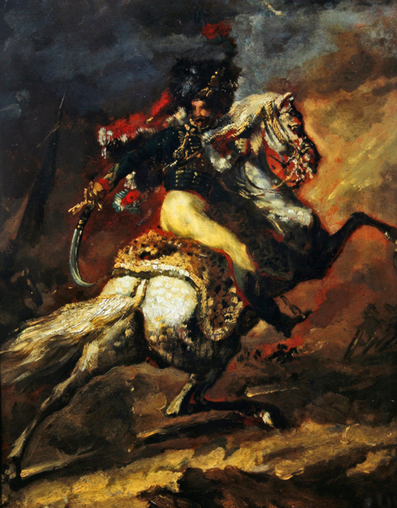 Detail of Sketch of an Officer of the Hussars, 1814 by Theodore Gericault