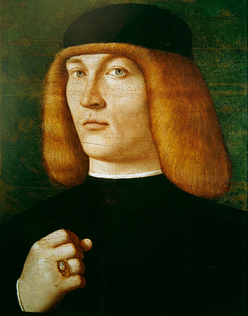 Detail of Portrait of a young man by Gentile Bellini