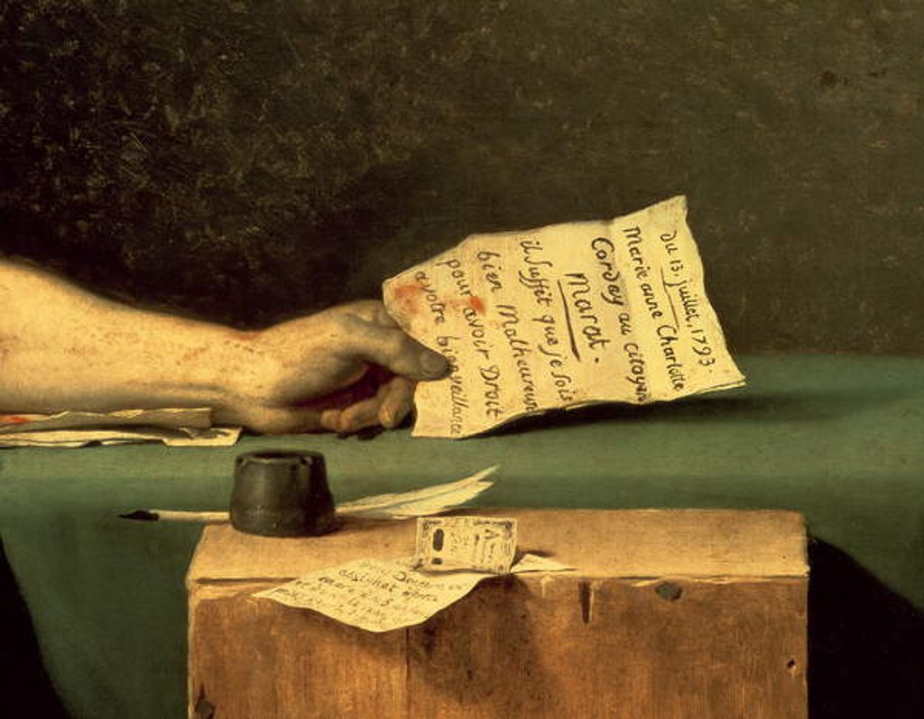Detail of The Death of Marat, 1793 by Jacques Louis David