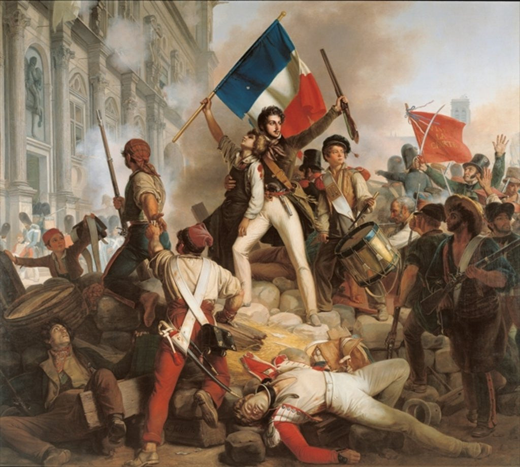 Detail of Fighting at the Hotel de Ville by Jean Victor Schnetz