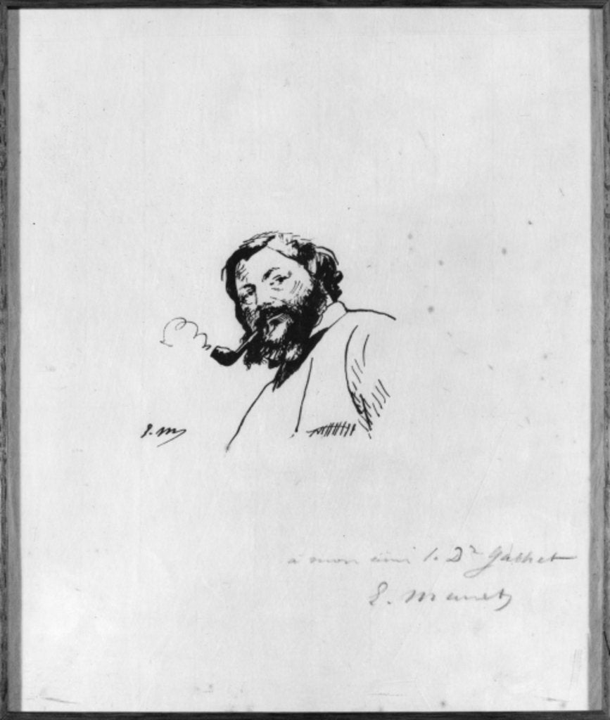 Detail of Portrait of Gustave Courbet by Edouard Manet