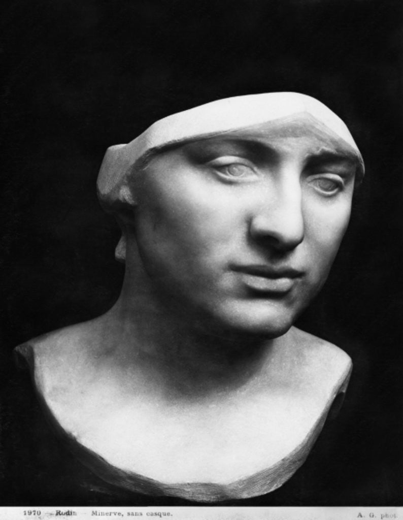 Detail of Minerva without helmet by Auguste Rodin