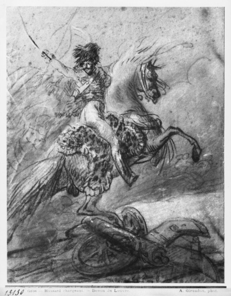 Detail of Officer of the Hussars on horseback by Baron Antoine Jean Gros