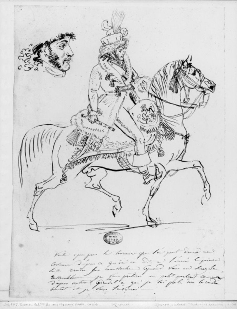 Detail of Equestrian portrait of Prince Joachim Murat by Baron Antoine Jean Gros