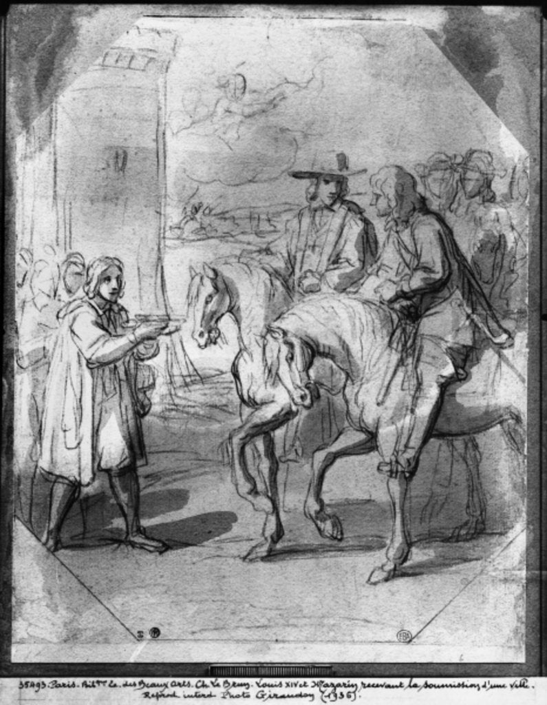 Detail of Louis XIV receiving the submission of a town by Charles Le Brun
