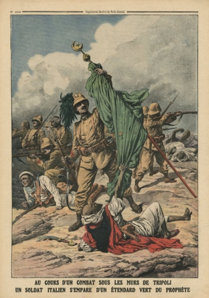 Detail of An Italian soldier seizing the green standard of Prophet Muhammed by French School