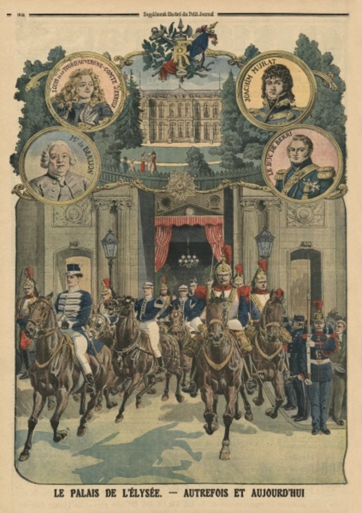 Detail of The Elysee Palace, formerly and today by French School