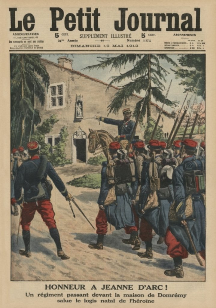 Detail of Honour to Joan of Arc, a regiment saluting the birthplace of the heroine at Domremy by French School