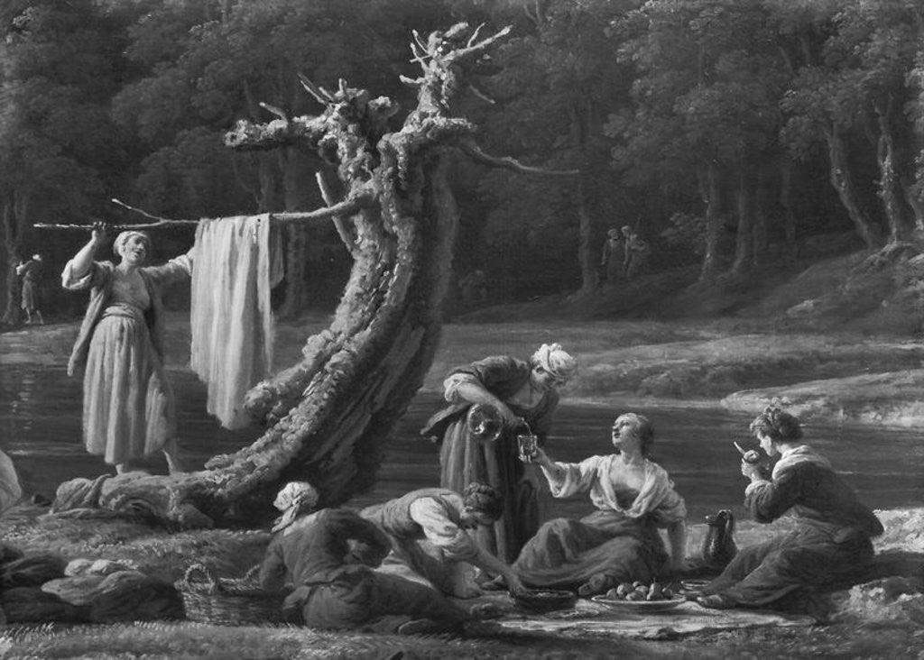 Detail of Morning, The Bathers by Claude Joseph Vernet