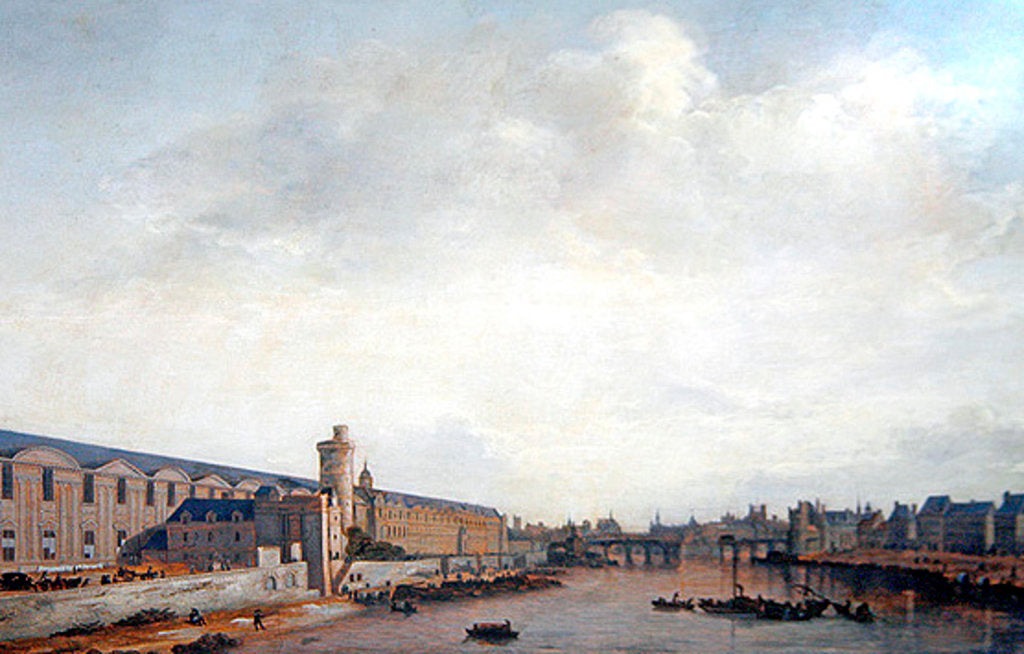 Detail of The Louvre Grande Galerie, view of Paris from the Barbier bridge, c.1640 by Abraham de Verwer