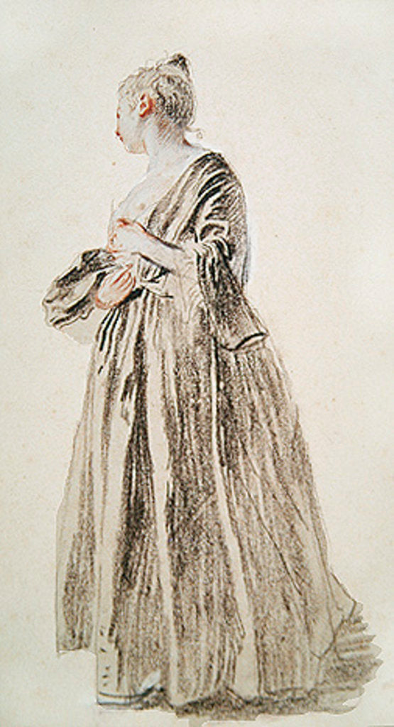 Detail of Standing Woman by Jean Antoine Watteau