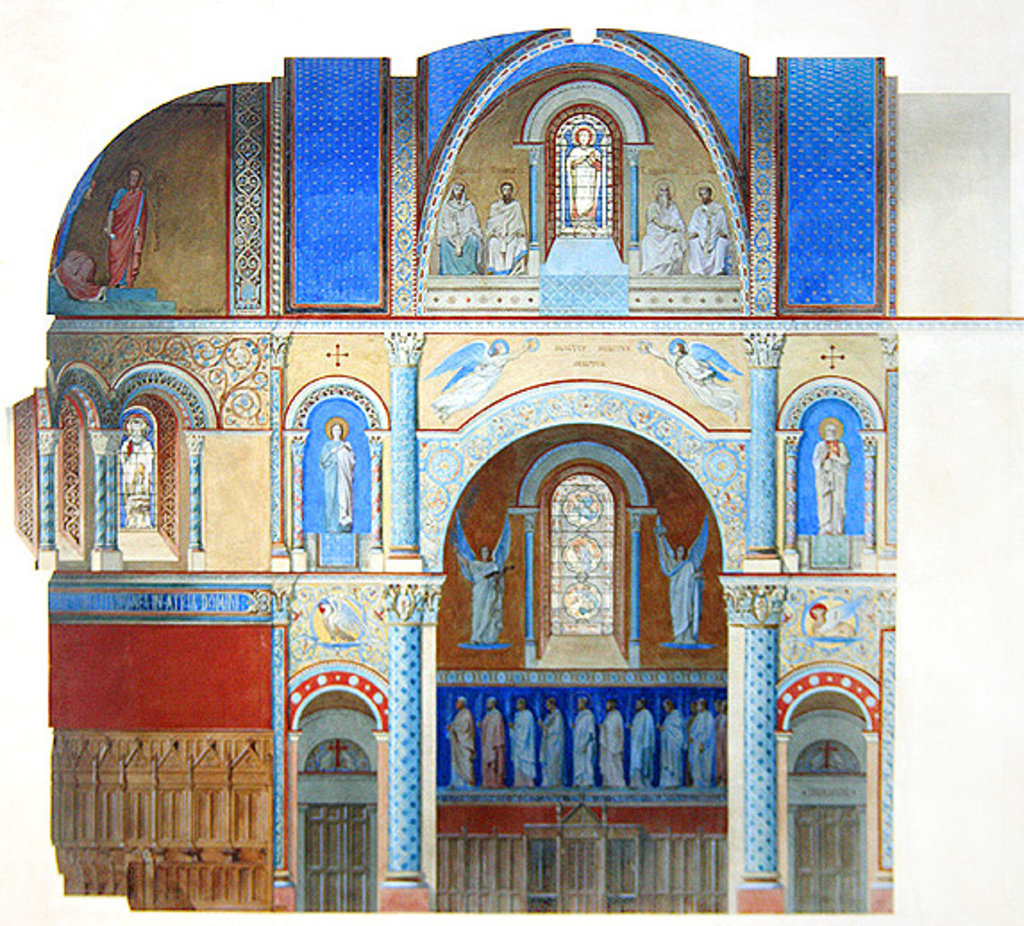 Detail of Saint-Paul Church, Nimes, longitudinal section of the choir by Alexandre Dominique Denuelle