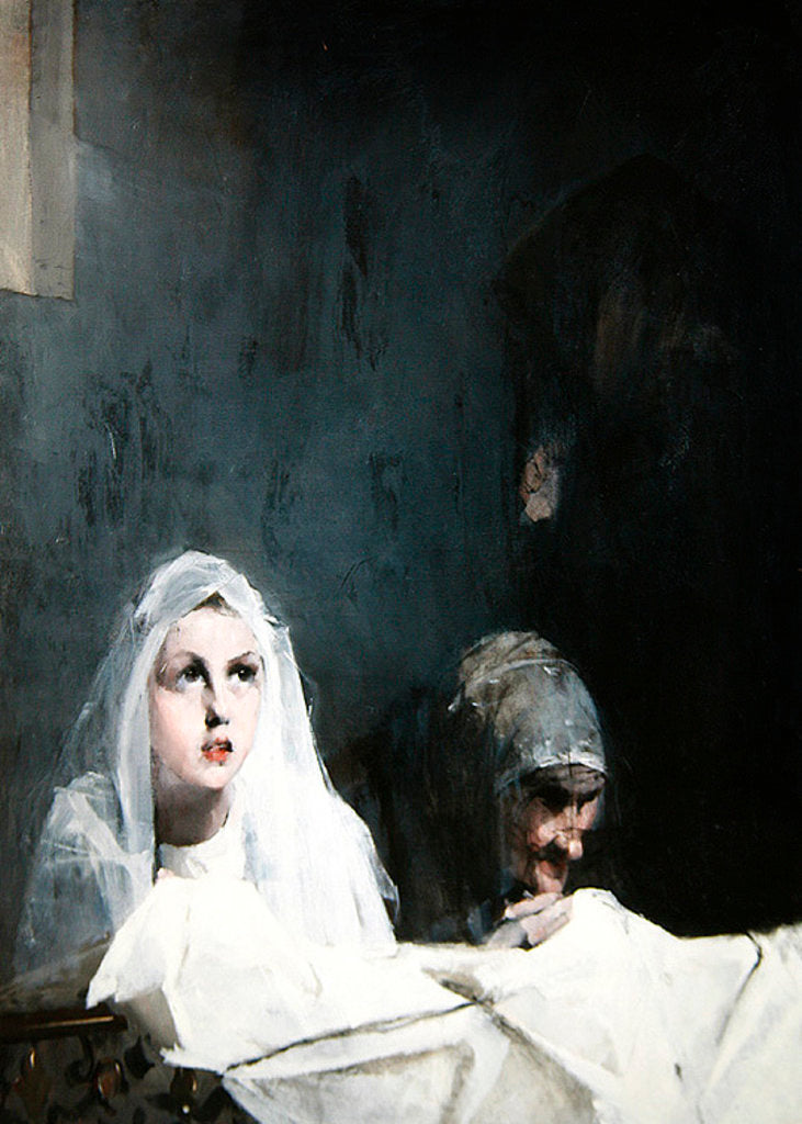 Detail of At the Holy Table by Louis Henri Deschamps