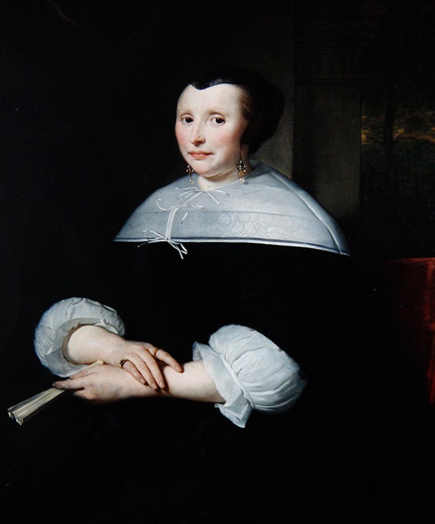 Detail of Portrait of a Woman by Abraham Lamberts Jacobsz van den Tempel