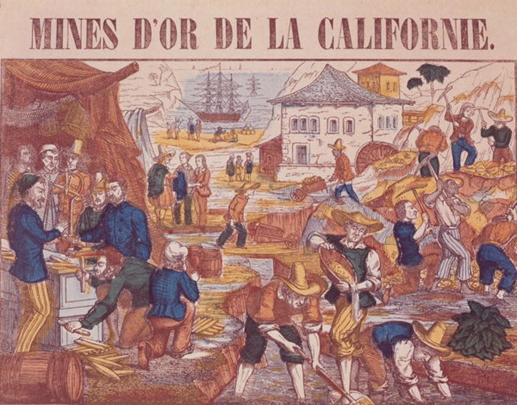 Detail of Gold Mines of California by French School