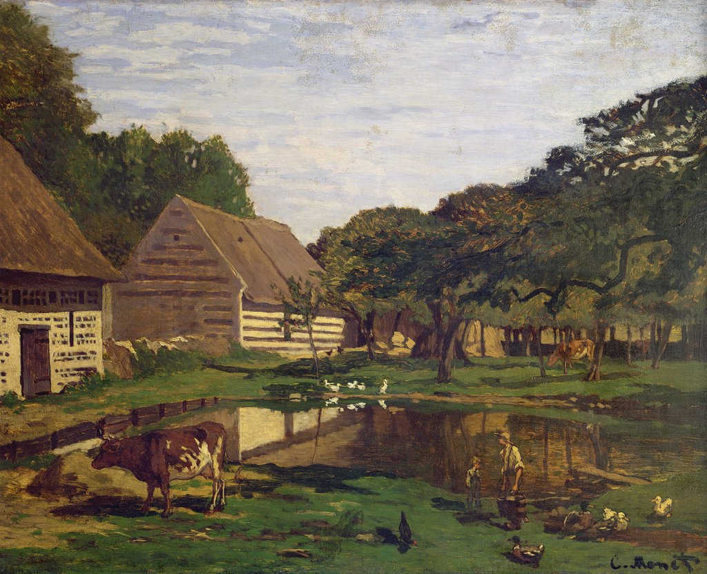 Detail of A Farmyard in Normandy, c.1863 by Claude Monet