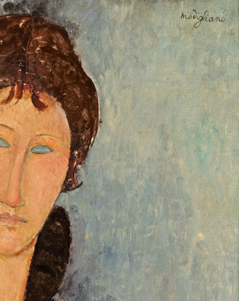 Detail of Woman with Blue Eyes by Amedeo Modigliani