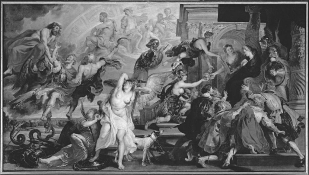Detail of The Apotheosis of Henri IV and the Proclamation of the Regency of Marie de Medici, 1622-25 by Peter Paul Rubens