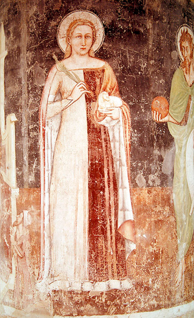 Detail of St. Agnes by Tommaso da Modena