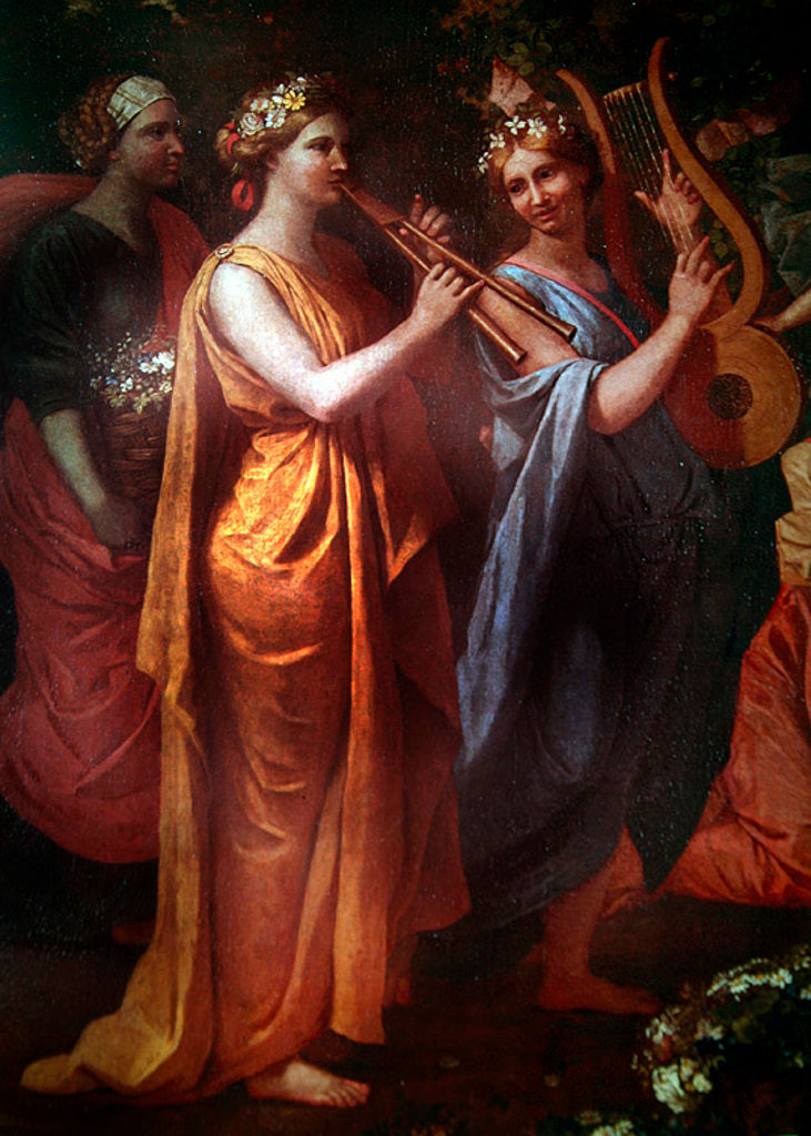 Detail of Hymenaios Disguised as a Woman During an Offering to Priapus by Nicolas Poussin