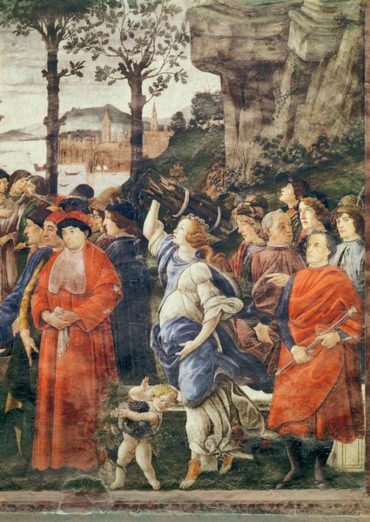 Detail of The Purification of the Leper and the Temptation of Christ, detail of figures on the right, c.1481-83 by Sandro Botticelli