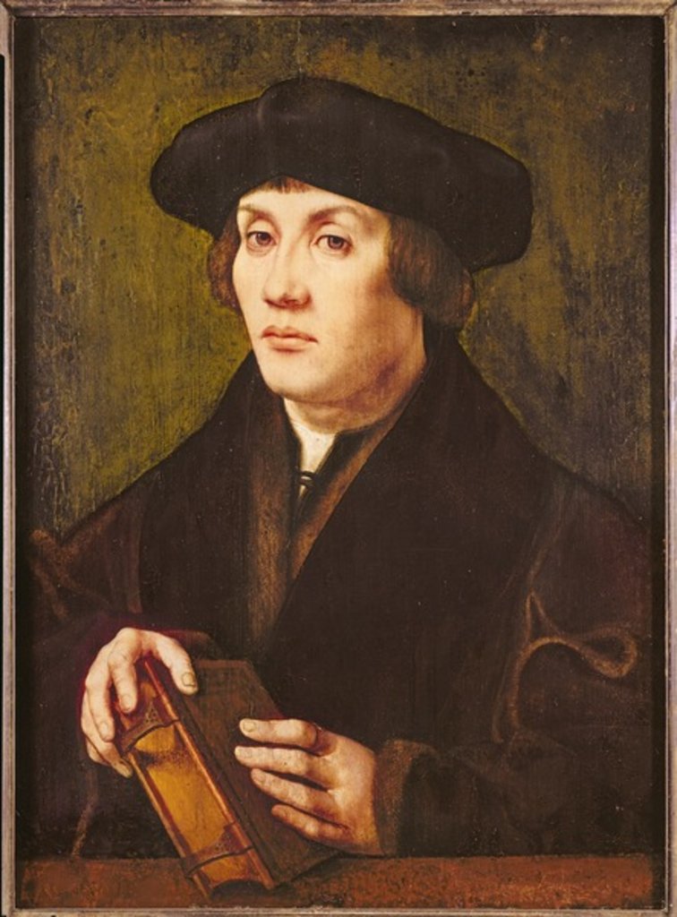 Detail of Portrait of a Scholar by Jan Gossaert