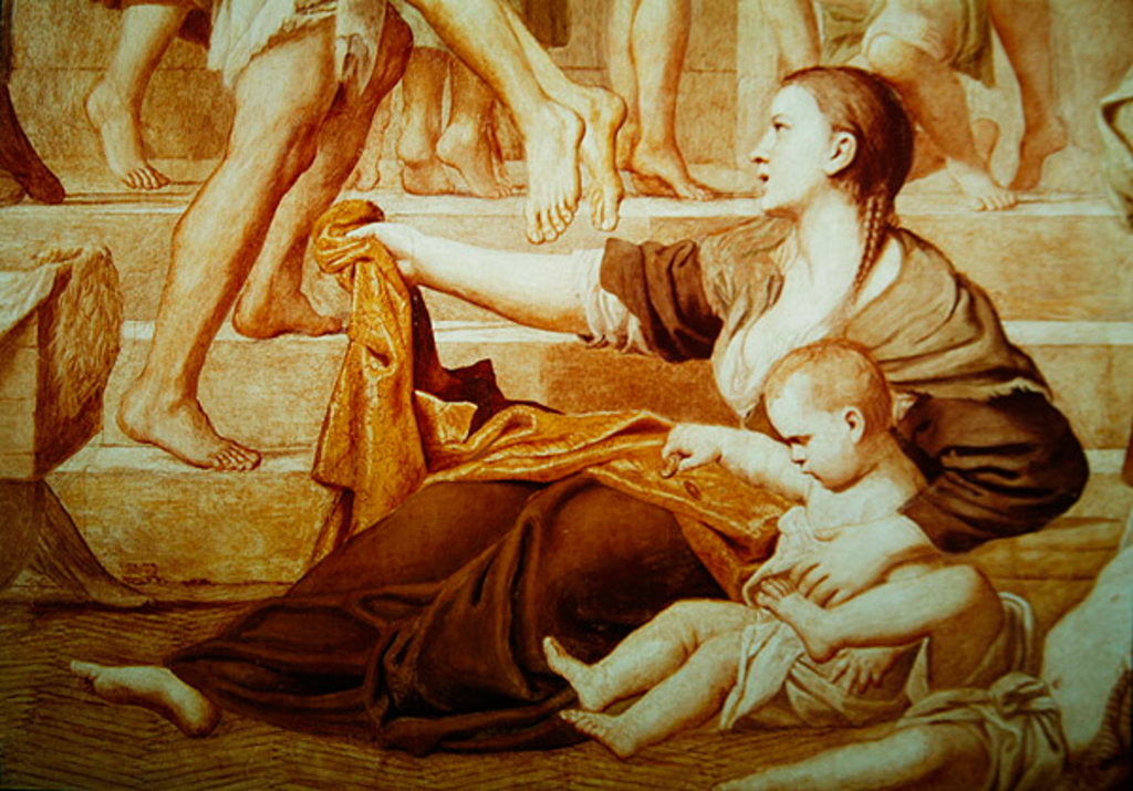 Detail of Detail of St. Cecilia Distributing Alms c.1612-15 by Domenichino