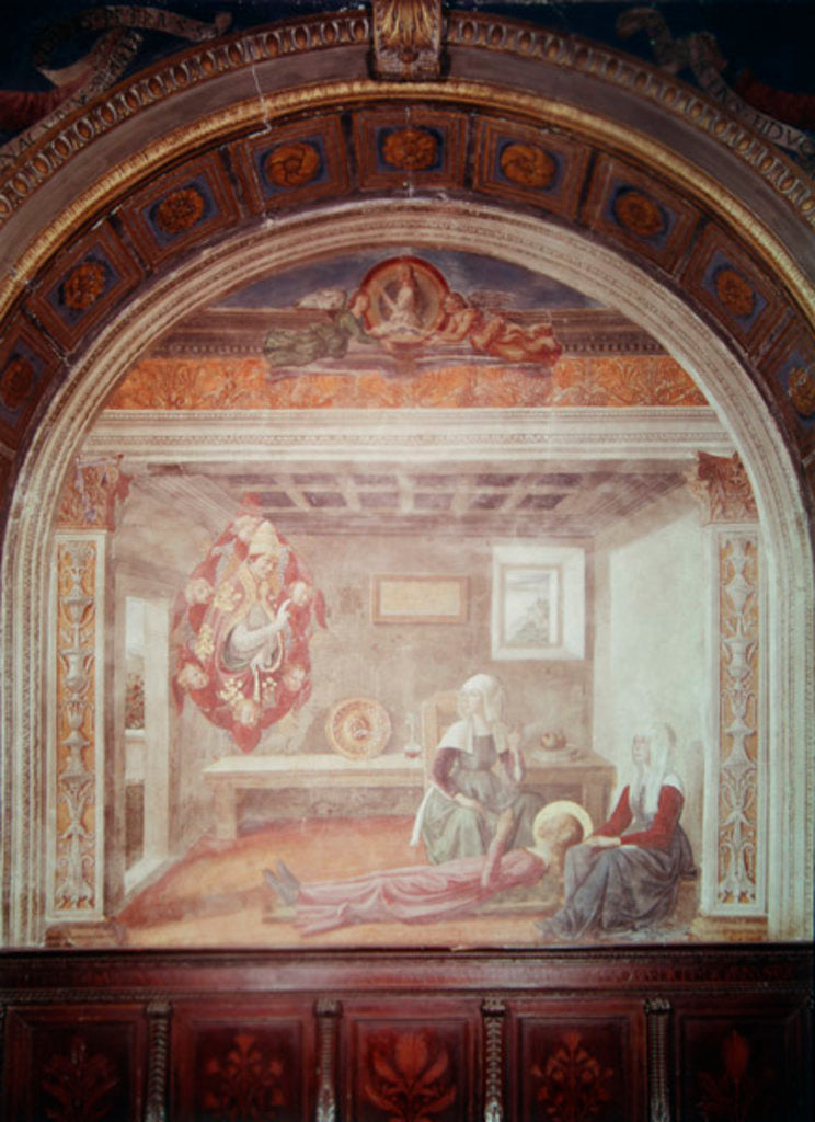 Detail of Saint Fina's vision of Saint Gregory, before 1485 by Domenico Ghirlandaio