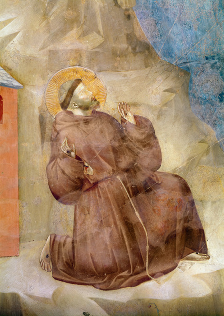 Detail of Saint Francis receiving the Stigmata, detail of Saint Francis, c.1297-99 by Giotto