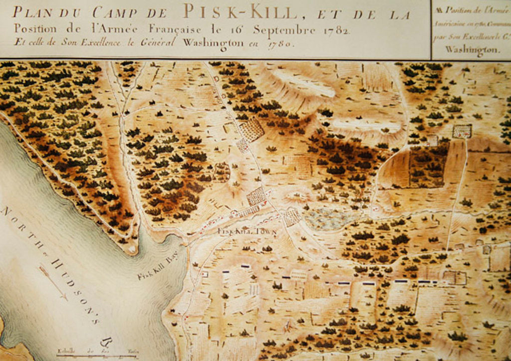 Detail of Map of Fisk-Kill and the position of the French army in 1782 by F. Dubourg