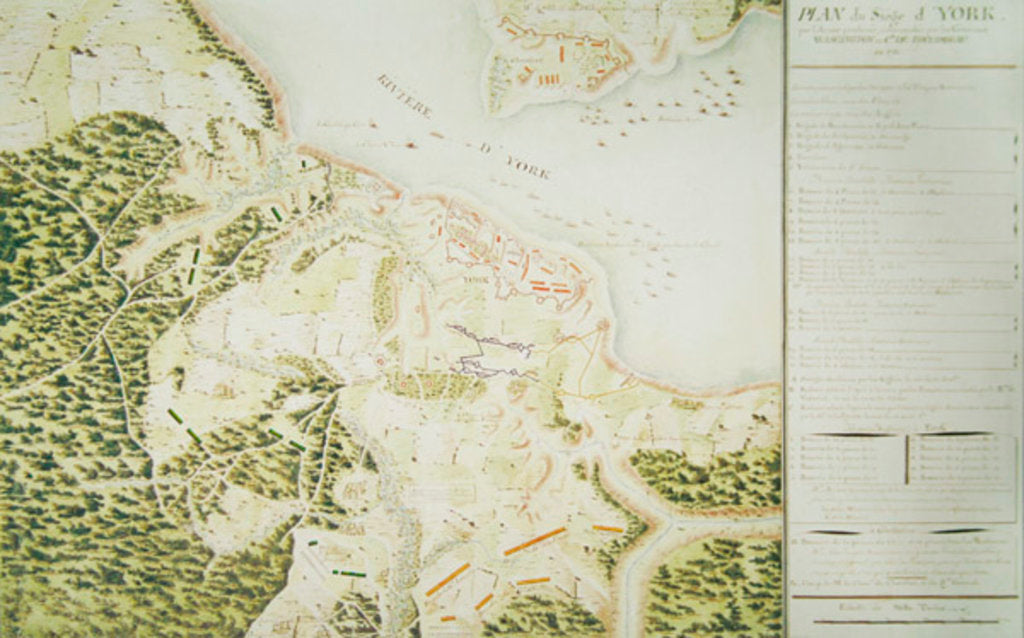 Detail of Map of the Siege of York in 1781 by F. Dubourg