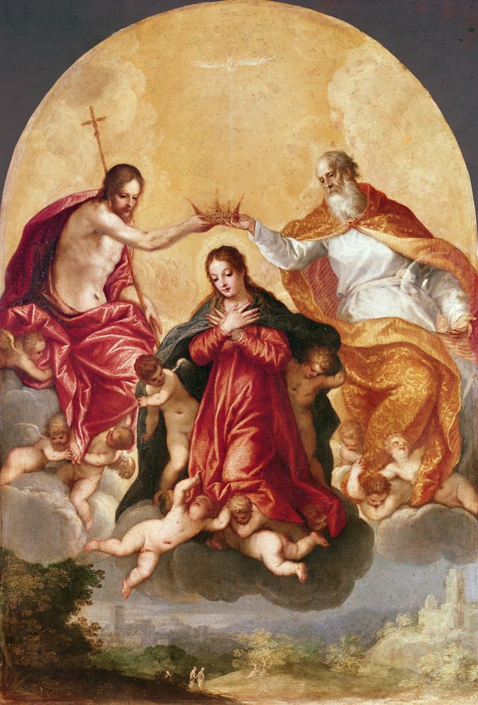 Detail of Coronation of the Virgin by Hans I or Johann Rottenhammer