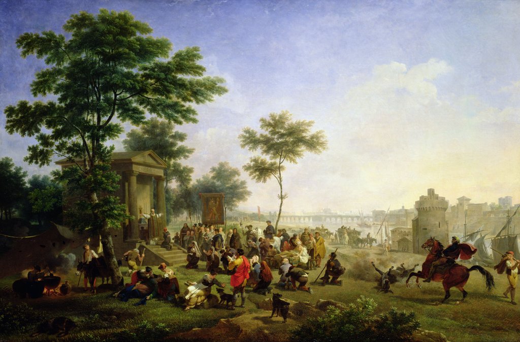 Detail of Mass in the Roman Countryside by Nicolas Antoine Taunay