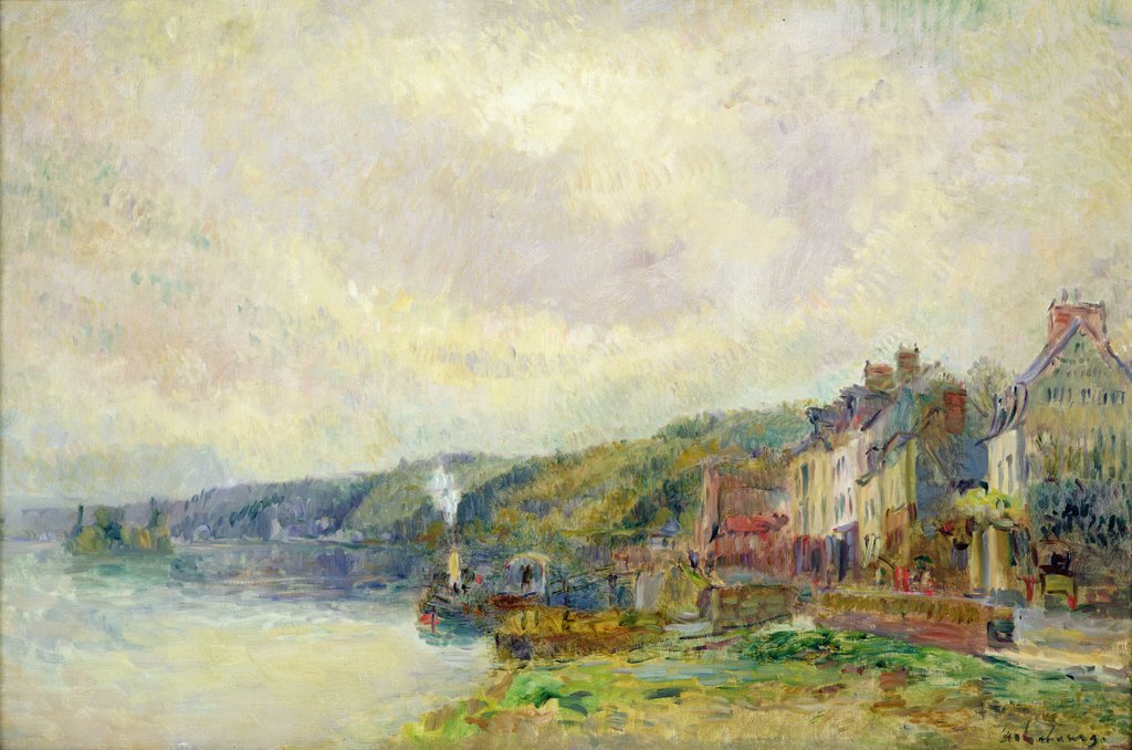 Detail of The Seine at Croisset by Albert-Charles Lebourg