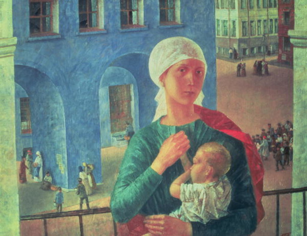 Detail of 1918 in Petrograd, 1920 by Kuzma Sergeevich Petrov-Vodkin