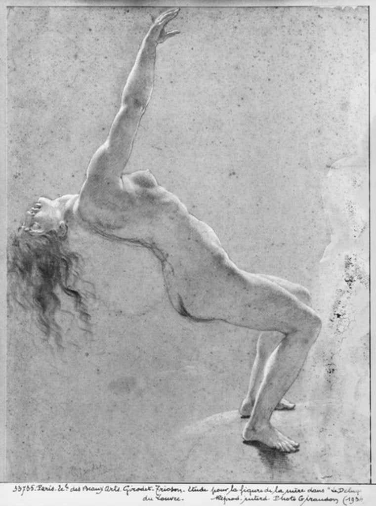 Detail of Flood scene, study of female nude by Anne Louis Girodet de Roucy-Trioson