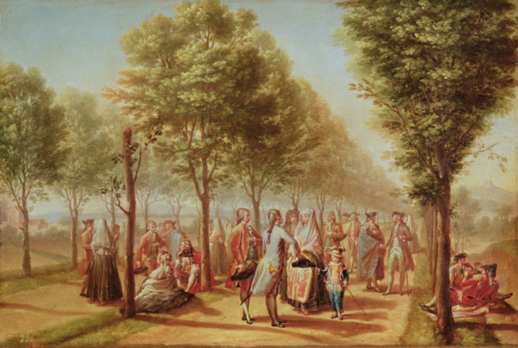 Detail of El Paseo de las Delicias, Madrid, 1785-6 by Ramon Bayeu y Subias