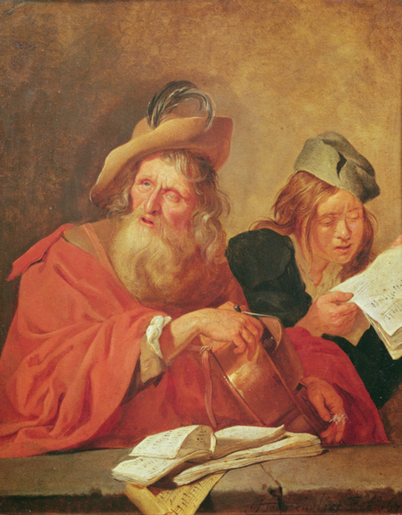 Detail of The Hurdy-Gurdy Player, 1678 by Jacob Toorenvliet