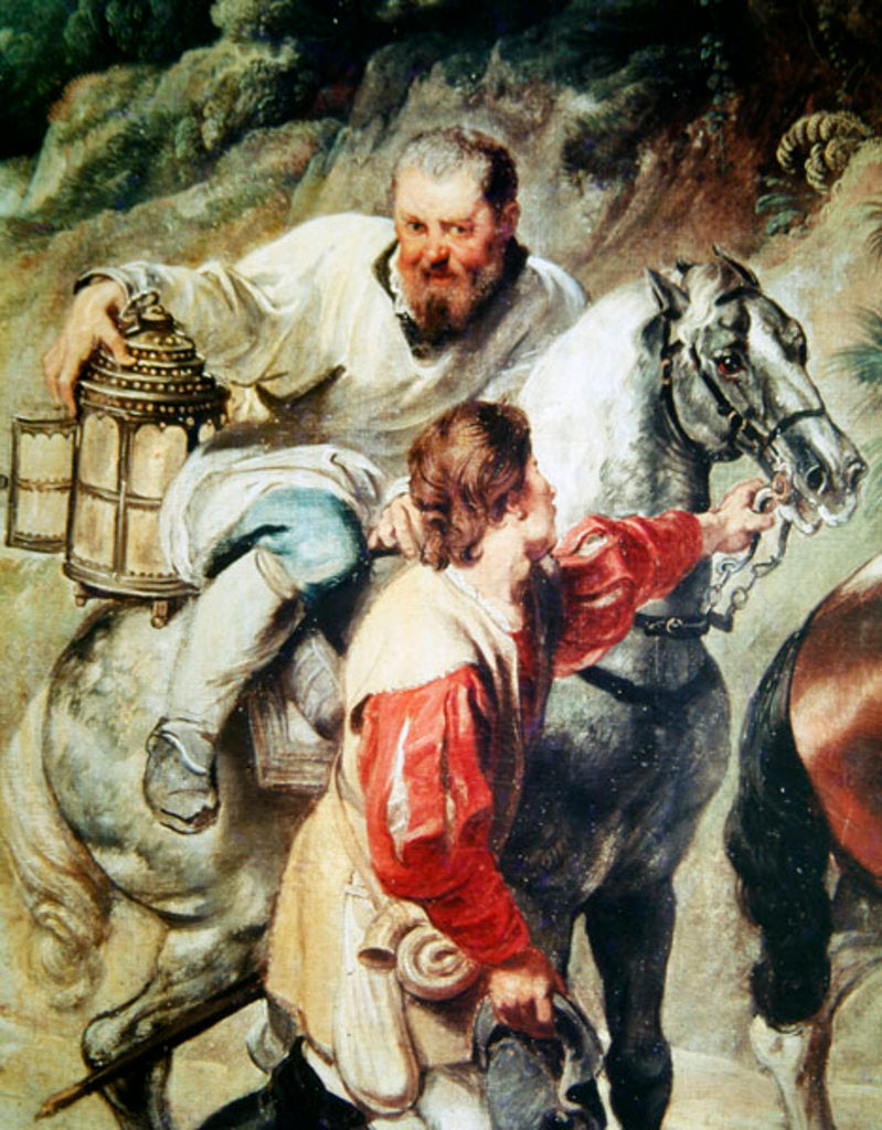 Detail of The sacristan accompanying the priest taking the eucharist to a dying man, before 1630 by Peter Paul Rubens