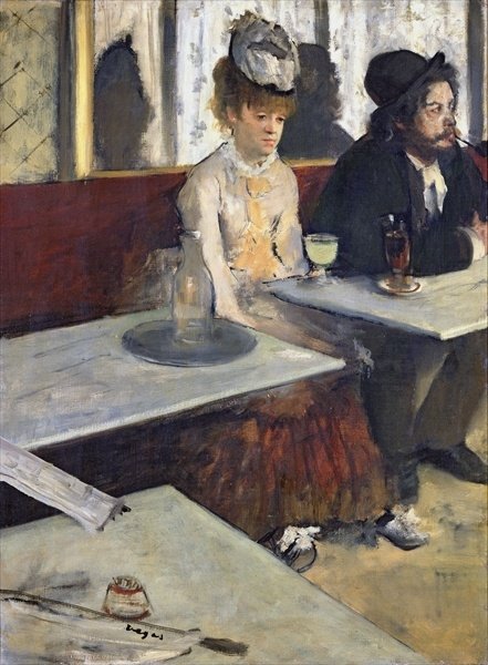 Detail of In a Cafe, or Absinthe, c.1875-76 by Edgar Degas