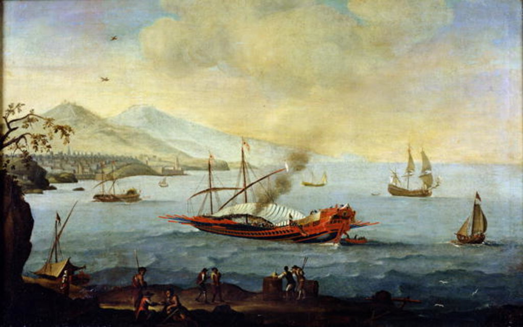 Detail of Galleon Laid up in Port by Pierre (school of) Puget