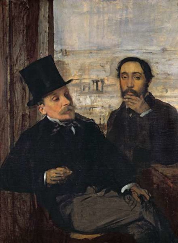 Detail of Self Portrait with Evariste de Valernes c.1865 by Edgar Degas