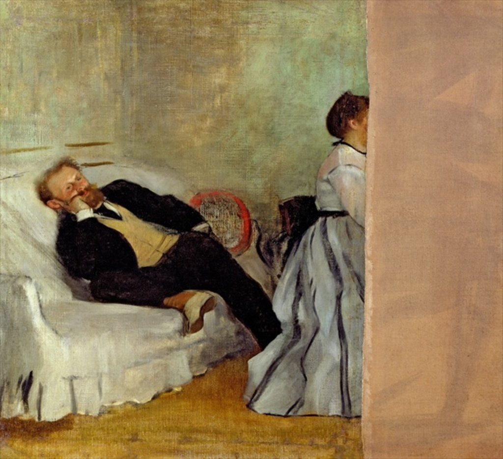 Detail of Monsieur and Madame Edouard Manet by Edgar Degas