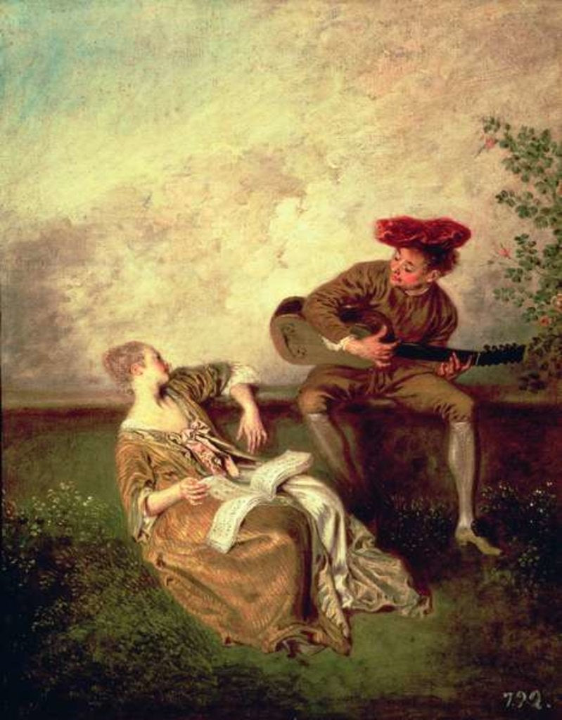 Detail of The Singing Lesson by Jean Antoine Watteau
